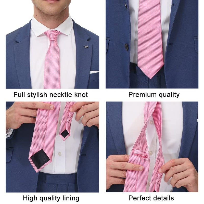 Adulove Men's Necktie Classic Silk Tie Woven Jacquard Neck Ties 9 PCS - Image 5